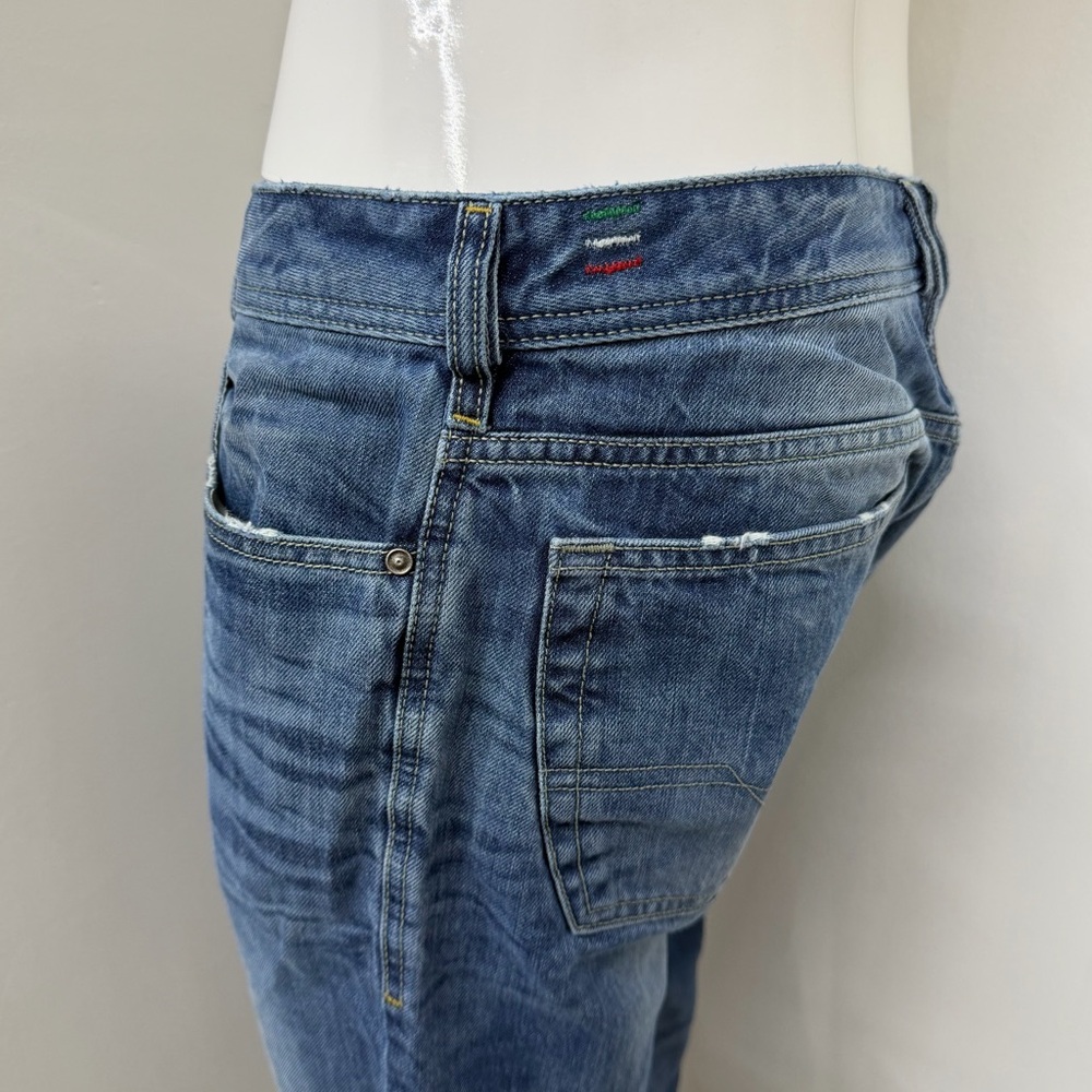 Diesel Vint. Zathan Regular Bootcut Medium Wash Distressed Made in Italy Size 33 - Picture 10 of 15